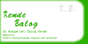 kende balog business card
